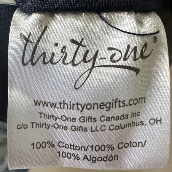 Thirty One Tie Dye Window Shopper Tote Sky Cotton Denim Blue - Picture 9 of 9